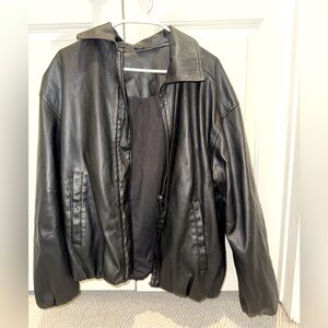 Zara Oversized Black Leather Jacket